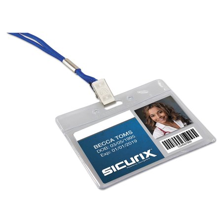 Sicurix Sicurix Badge Holder, Horizontal, 2 1/8 x 3 3/8, Clear, PK12 BAU67810